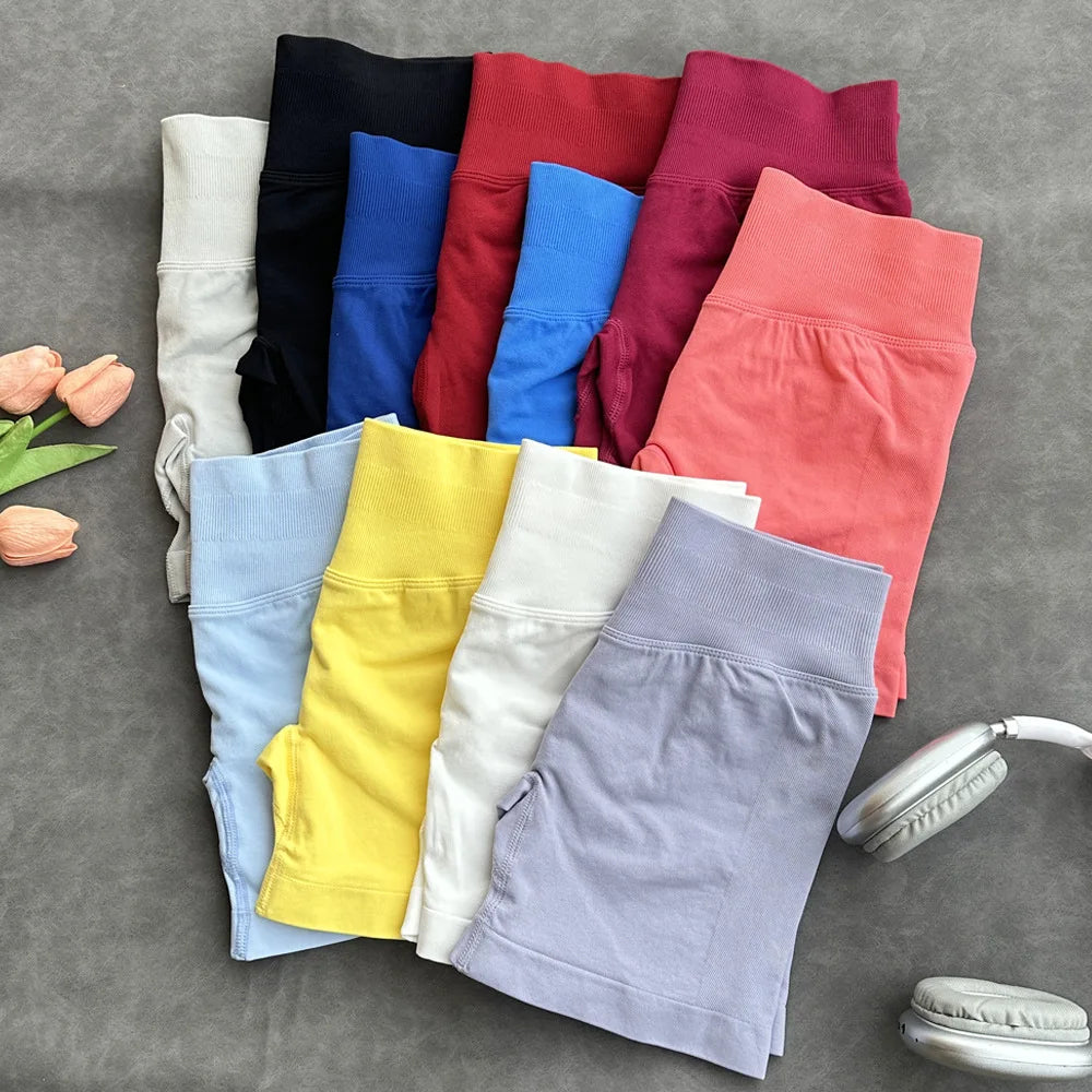 Seamless High-Waist Workout Shorts