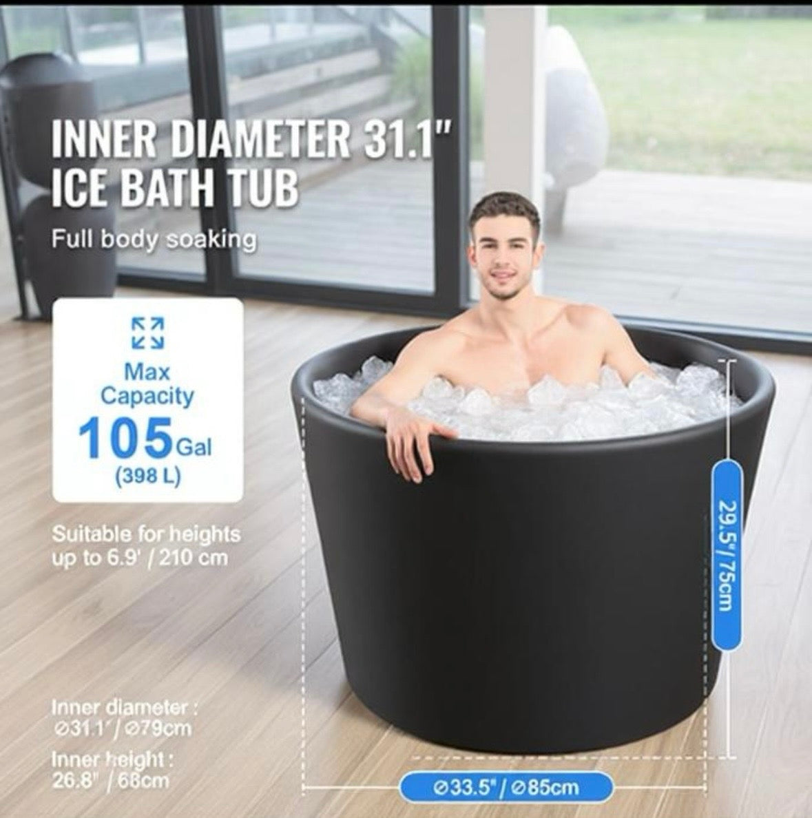 Premium Ice Bath Tub – Inflatable & Foldable