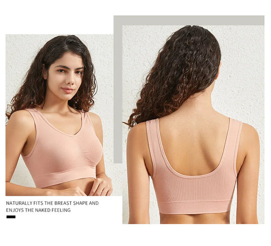 Seamless Sports Bra with Removable Pads – Comfort & Support