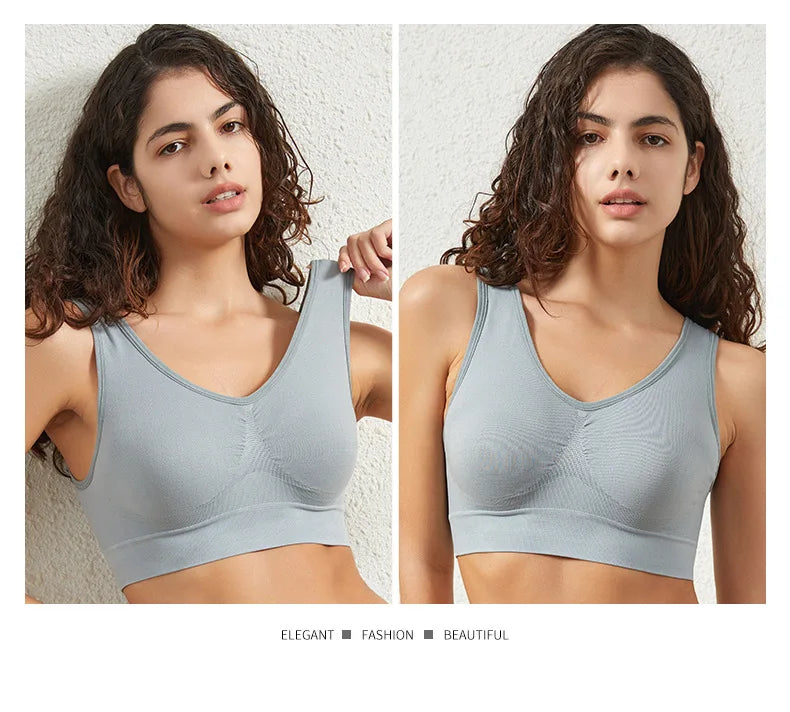 Seamless Sports Bra with Removable Pads – Comfort & Support